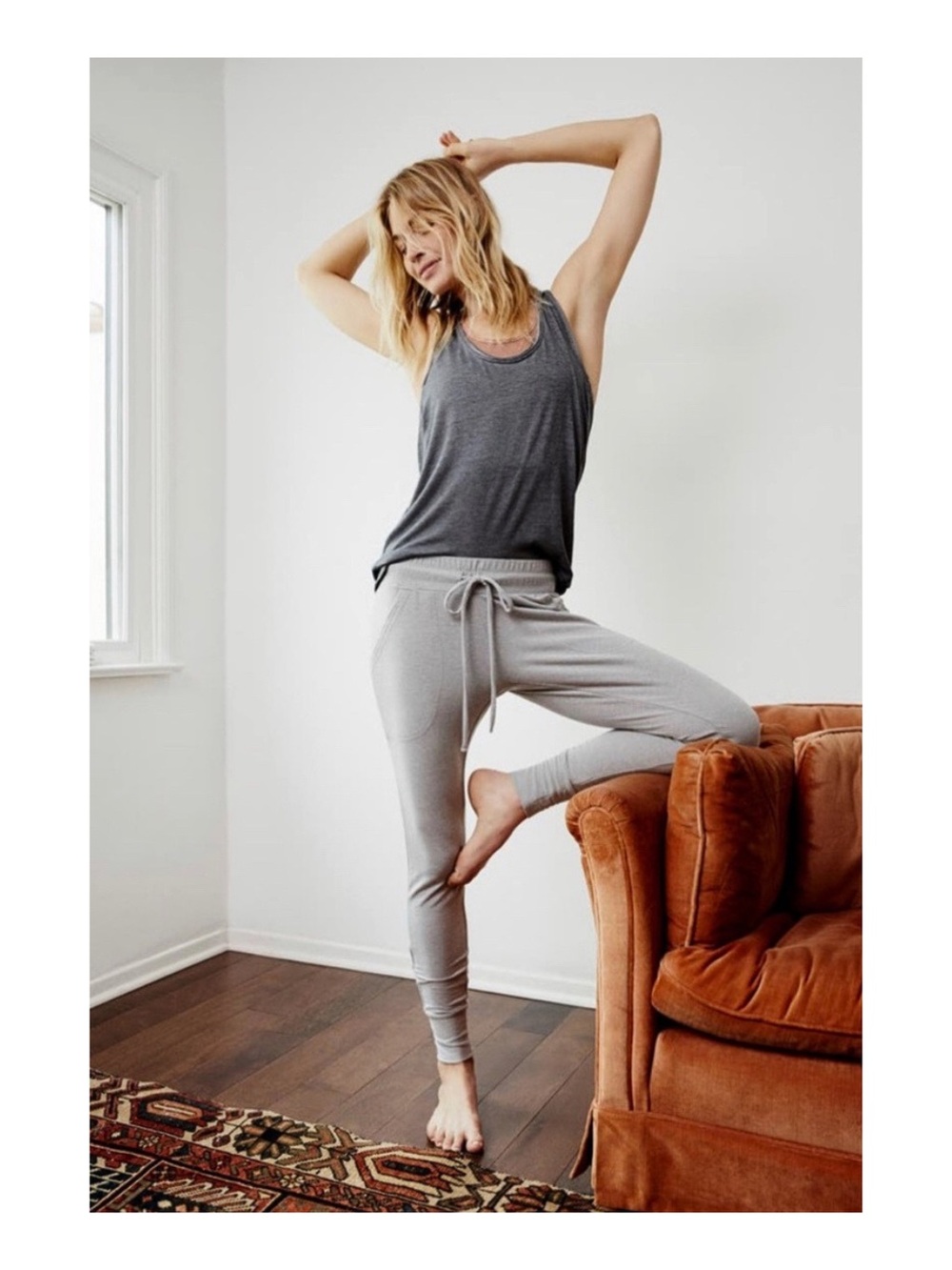 Free People FP Movement Sunny Skinny Sweatpants Joggers Heather Grey